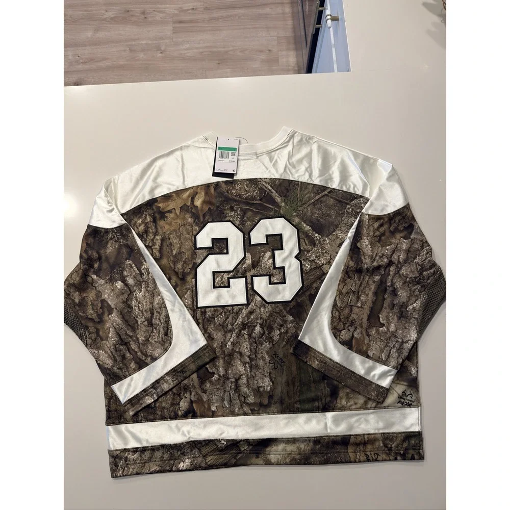 Jordan Brooklyn Realtree Hockey Jersey Men's XL Camo White Oversized 23